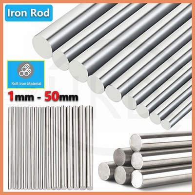 99.99% High-Purity Iron Rod Diameter 1mm- 50mm Electrodes Round Bar Length 100mm