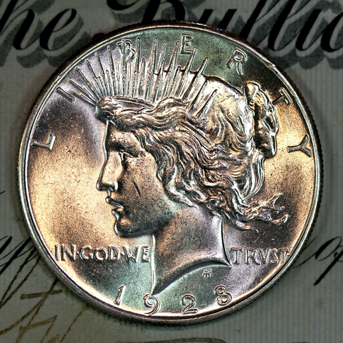 * 1928-P * SOLID+ GEM BU MS PEACE SILVER DOLLAR * FROM ORIGINAL COLLECTION