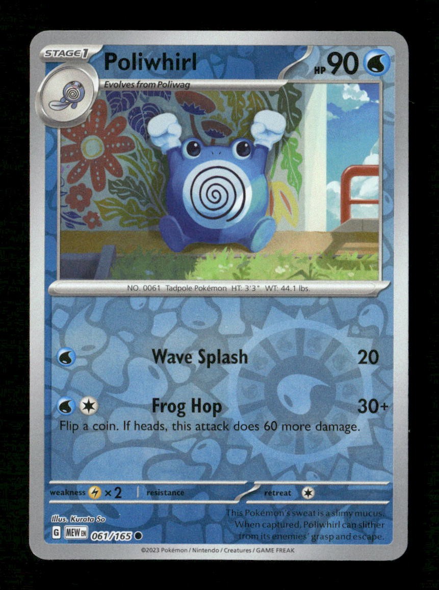 Poliwhirl Reverse Holo Common SV: Scarlet & Violet 151 061/165 NM Pokemon NM