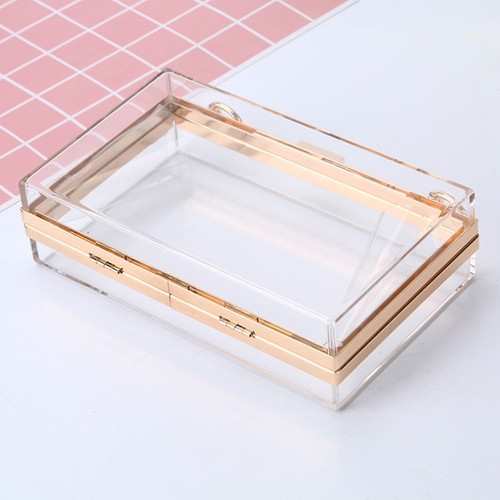 Transparent Box Purse Women Formal Evening Bag Clear Acrylic Clutch - Bild 2 von 11