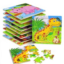 Puzzles for Kids Ages 3-5, 9 Pack Wooden Jigsaw 5.9 inches x