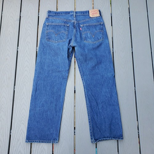 Jeans de mezclilla azules vintage Levis 501 XX botón mosca 35x32 (dobladillo real 34x28) - Imagen 8 de 15