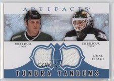 2012 Artifacts Tundra Tandems Dual Jerseys Blue Brett Hull Ed Belfour #TT-HB HOF