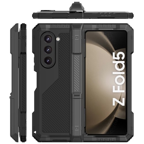 PC rígida a prueba de golpes plegable para Samsung Z 7/6/5/4 + funda metálica con soporte protector de pantalla - Imagen 8 de 10