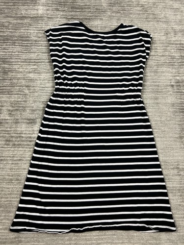 Old Navy Dress Girls XXL 18 Black and White Striped Short Sleeve Elastic Waist - Picture 7 of 11