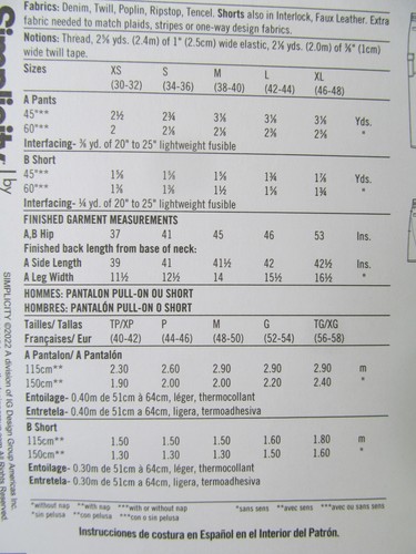 Simplicity MIMI G Pattern Men's Pull-On Pants & Shorts  Sz XS- XL Draw String A1 - Picture 6 of 7