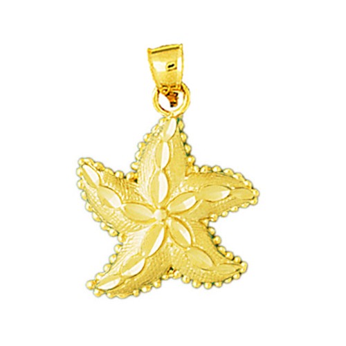 14K Gold Floral Starfish Charm - Imagen 1 de 2