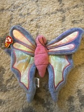 TY Beanie Babie Flitter the Butterfly Plush Toy - Rare Errors