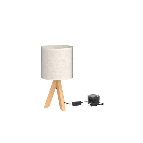 HAITRAL Small Bedside Table Lamp - Wooden Tripod Nightstand Lamp for Bedroom,... - Picture 4 of 9