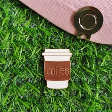 Coffee Metal Golf Ball Marker With Magnetic Hat Clip