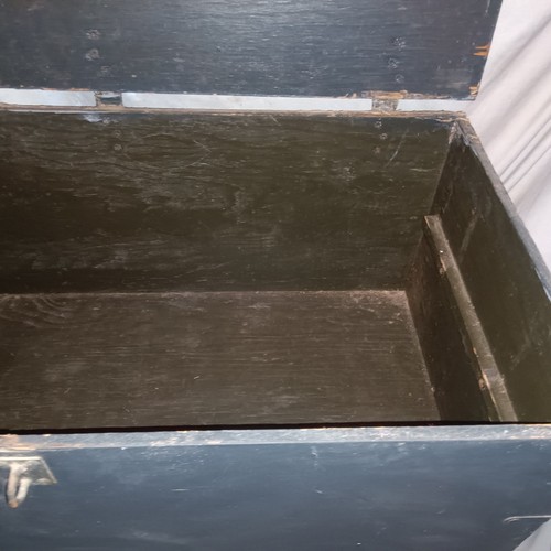 Vintage Military FOOT LOCKER w Tray Wood Trunk Bern Kane - Picture 3 of 20
