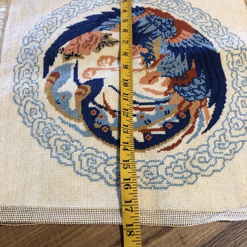 Runde Chinoiserie Vogelfedern Nadelspitze für Kissen asiatisches Motiv cremefarben 18 Zoll x 18 Zoll - Bild 8 von 8