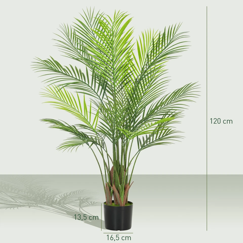 Künstliche Palme groß 120cm Kunstpflanze, Plastik Künstliche Pflanzen im Topf - Bild 4 von 4