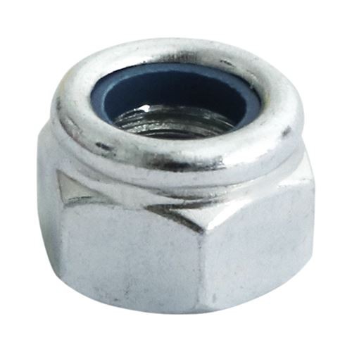 TIMCO P Nylon Nut DIN 982 - BZP M16 Silver Pack 100