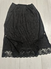 Vintage Maidenform Chantilly Half Slip - Nylon Antron III Sz S Black Side Slits