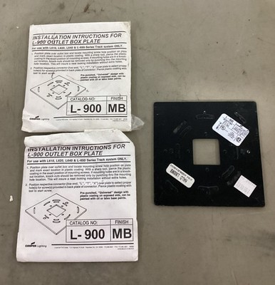 NEW! HALO POWER-TRAC L-900 MB (BLACK) OUTLET BOX PLATE LIGHTING L900MB(Lot Of 2)