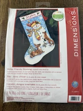 Dimensions Counted Cross Stitch Kit 16" Winter Friends Stocking-NEW