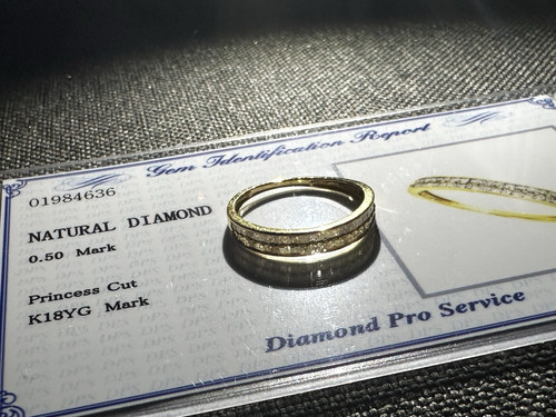 Halber Ewigkeitsring US-Größe 6 natürlicher Diamant 1/2 kt & K18 Gelbgold - Bild 6 von 19