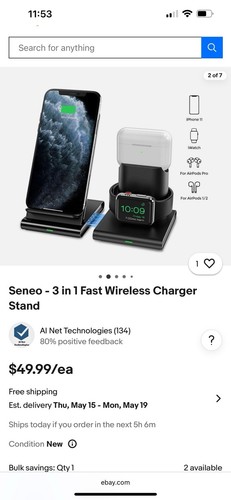 Stojak do szybkiego ładowania telefonu komórkowego Seneo 3w1 - Zdjęcie 3 z 12