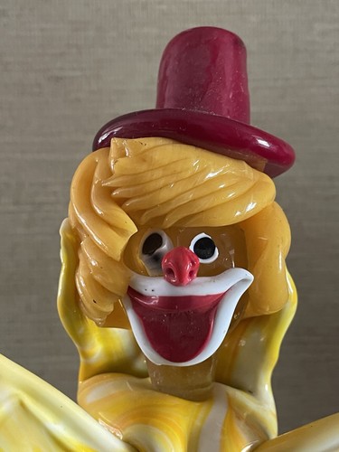 Murano Clown Kunstglas groß Top Zustand Folienetikett 10"1/2" - Bild 8 von 8