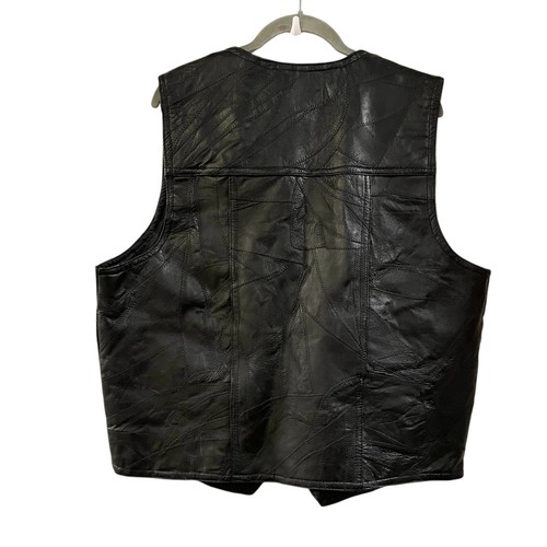 Navarra Leather Co Weste 2XL schwarz Echtleder italienisches Steindesign Biker - Bild 2 von 5
