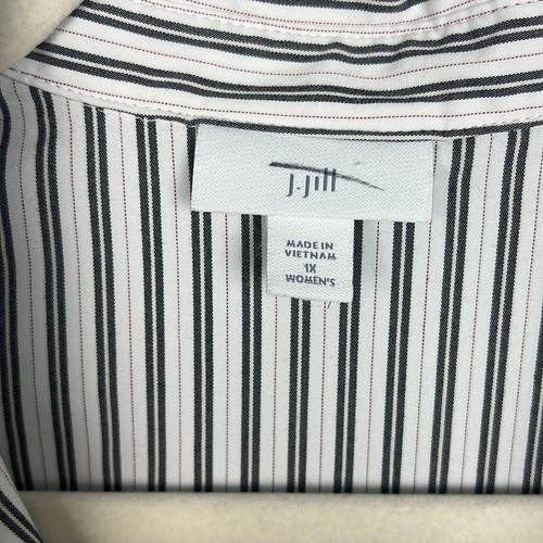 J Jill plus size 1X tunic length striped button down women’s top - Picture 3 of 10