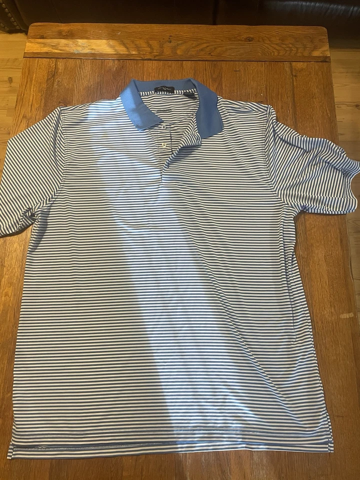 Camisa de golf XL Byron Nelson Dri Way azul y blanca Sea Palms Resort Foto 2 de 4