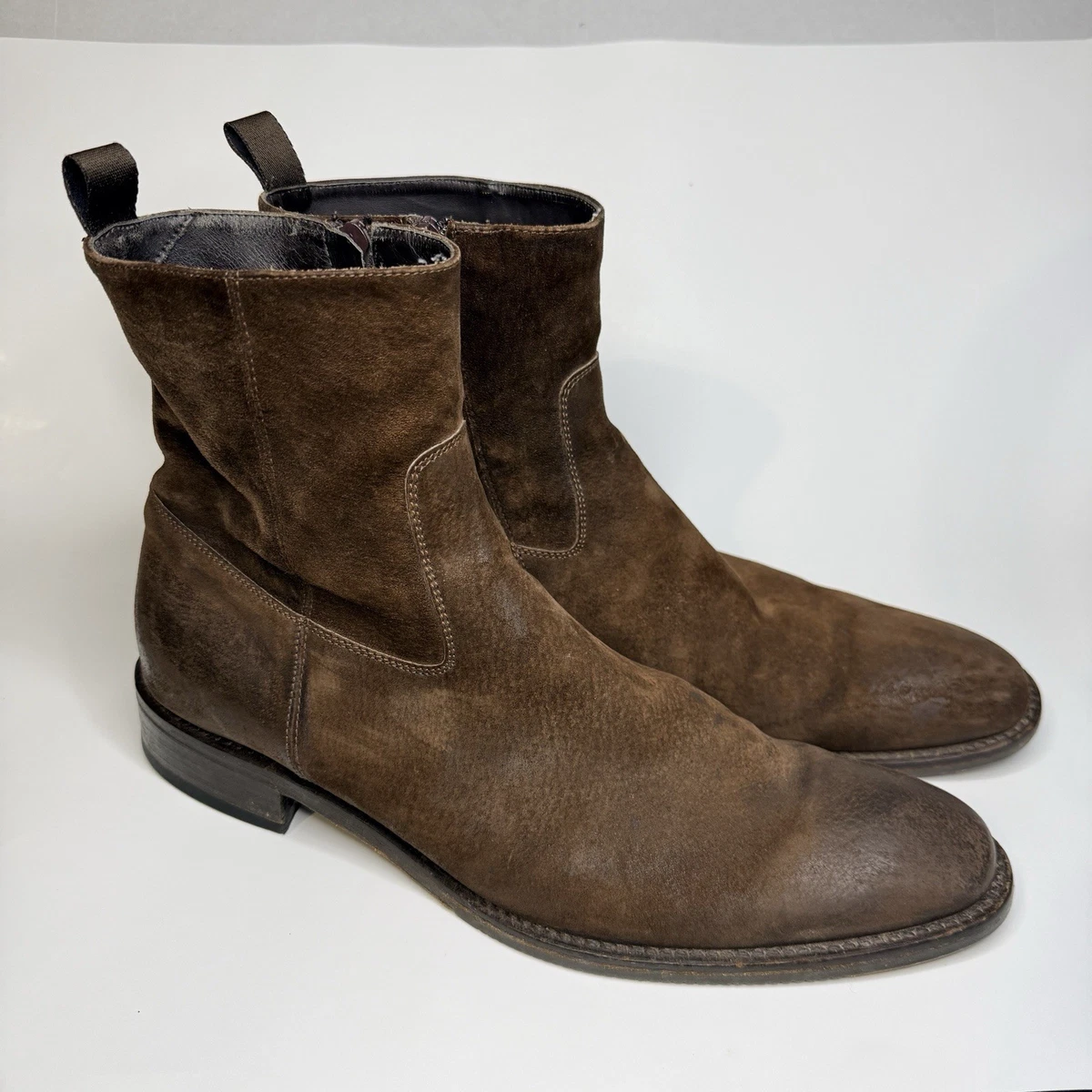 To Boot Adam Derrick Oil Suede ZIP Boot Belvedere Mid Brown Waxed Suede Zip Boot main image 4