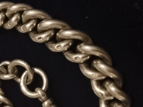 Antique Victorian Sterling Silver Albert Watch Chain Payton Pepper & Co 1887 - Picture 3 of 5