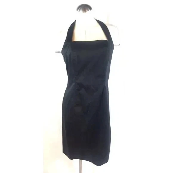 挂脖连衣裙女式方领拉链棉混纺斜纹美国生活修身 — 第 2/4 张图片