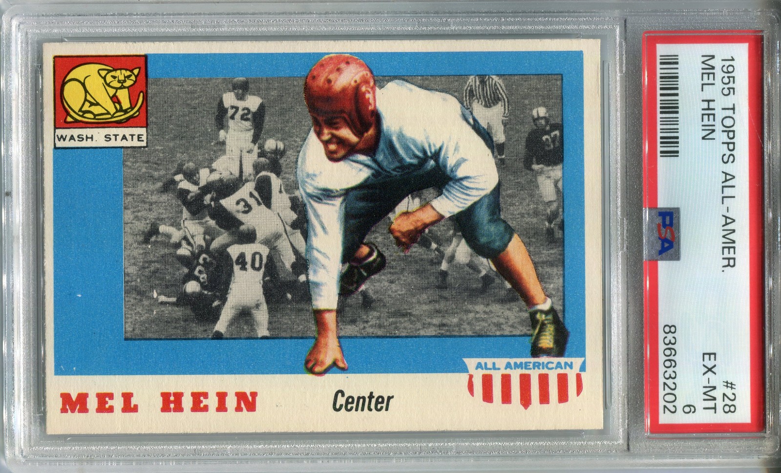 1955 Topps All-American #28 Mel Hein PSA 6 EX-MT Washington State