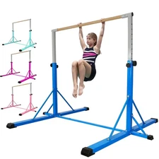 Gymnastics Bar for Kids Ages 3-15, 35" to 60" Adjustable Height, 4FT Wide Bas...