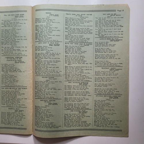 Song Master Magazine November 1942 Lyrics Guide Musicians Stars Billboard Hits - Picture 3 of 8