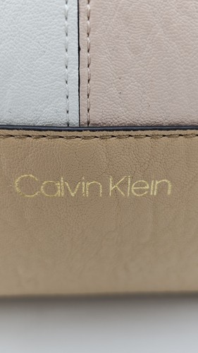 Calvin Klein Sonoma Reversible Tote Bag Faux Leather Tri Color Pink Tan White - Picture 3 of 13