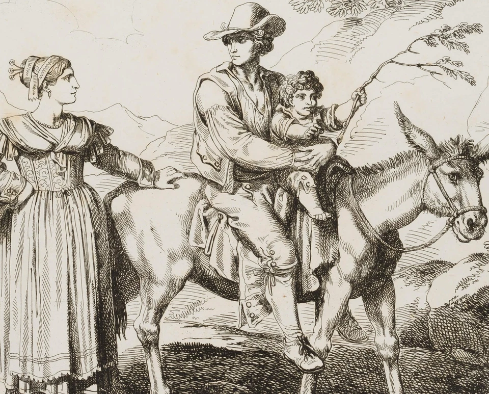 B. PINELLI (1781-1835), Costumi di Civita Castellana,  1819, Radierung Romantik - Bild 3 von 4