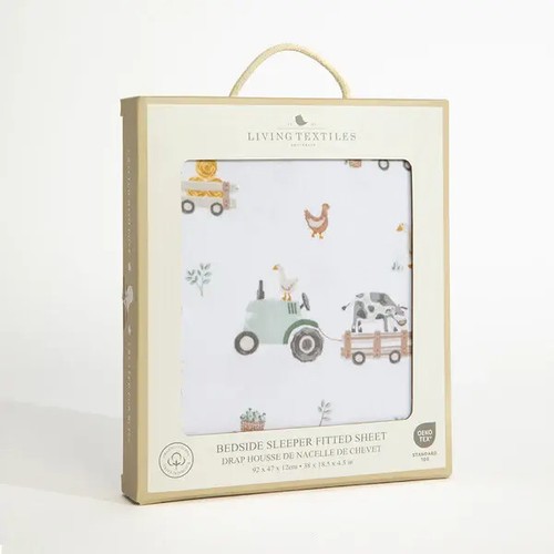 Living Textiles 1pk Organic Cotton Jersey Bedside Bassinet/Cradle/Co-Sleeper - T - Picture 5 of 5