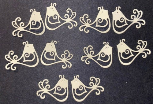 💖10 kleine LOVE BIRDS Cardstock Papier Stanzformen Verzierungen - Bild 2 von 25