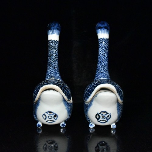 Quemador de incienso par de patos de porcelana azul blanco marca xuande dinastía ming antigua de 8,7" - Imagen 7 de 9