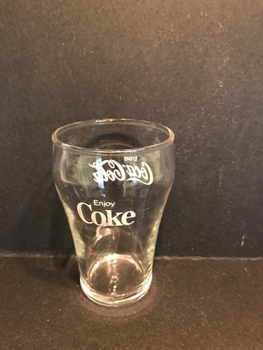 Vtg small Coca-Cola Coke White Script Clear Glass UNUSUAL size Coca-Cola Glass! - Picture 2 of 4