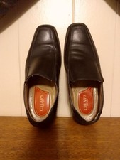 Men's Black Leather Chaps Loafer Dress Shoe Size 10.5 M