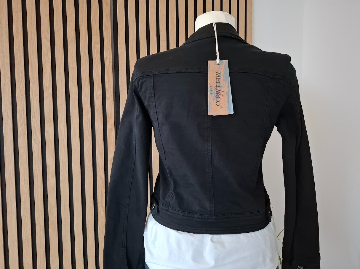  Melly Co Made in Italy Jeansjacke Blazer in Schwarz 9575-1 S - XL