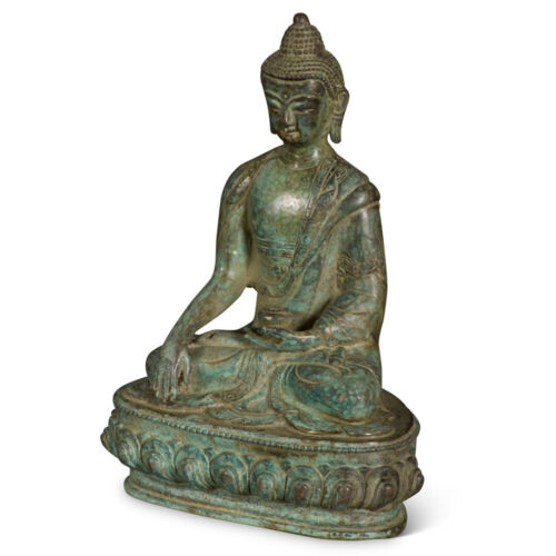 US SELLER - Bronze Meditating Chinese Buddha Statue - Picture 2 of 4