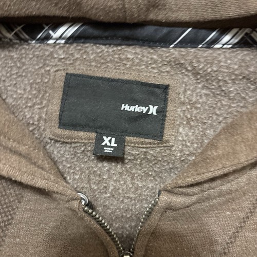 Y2K Hurley Full Zip Hoodie Sweatshirt Men's Xl Grunge Brown Skater Graphic - Picture 4 of 4