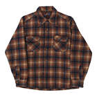 Made in USA, 1970s, Age 10-12 Pendleton Checked Overshirt - Large Brown Wool