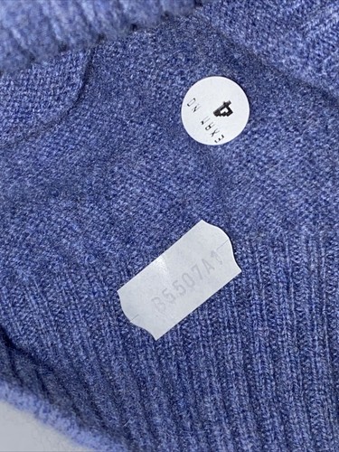 Suéter de Lana de Cordero Lands End Para Hombre Grande Cuello Redondo Azul Pullover Escocia de Colección - Imagen 7 de 8
