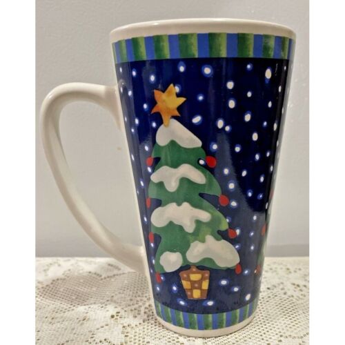 Tazas de café sidra té ponche de huevo azul nieve tazas de 6" Navidad - Imagen 3 de 7