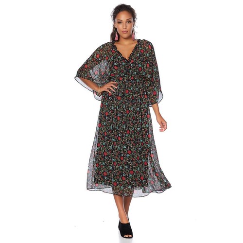 Curations Boho Chiffon Midi Dress with Slip 591520-K - Imagen 1 de 2