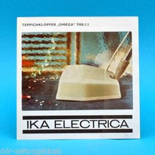 Teppichklopfer Omega 7008.1/1 IKA Electrica 1969 | Werbezettel Werbung DDR