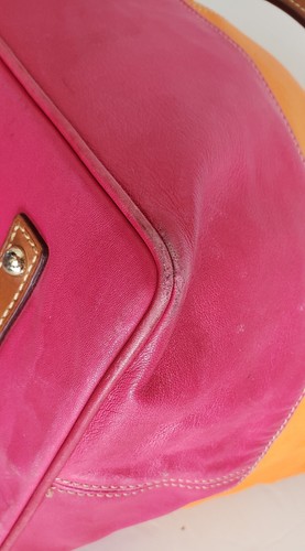 Dooney & Bourke Leather Tote Orange and Pink - Picture 4 of 21