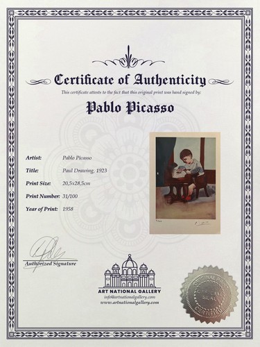 Pablo Picasso Hand Signed Original Litho Print Certificate $3500 Appraisal#!/*% - Picture 5 of 12